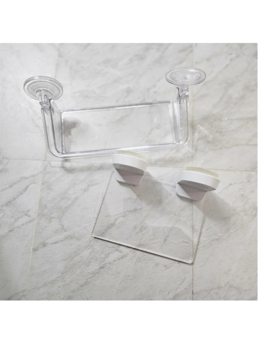 2 Clear Acrylic Window Plant Shelves Suction Cup Sticky Mount 5 lb Each No Drill